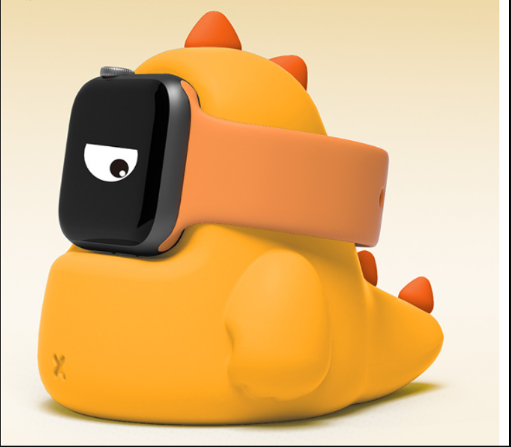 Cargador de reloj para marca Apple, Dinosaurio adorable y cómodo para Apple Watch