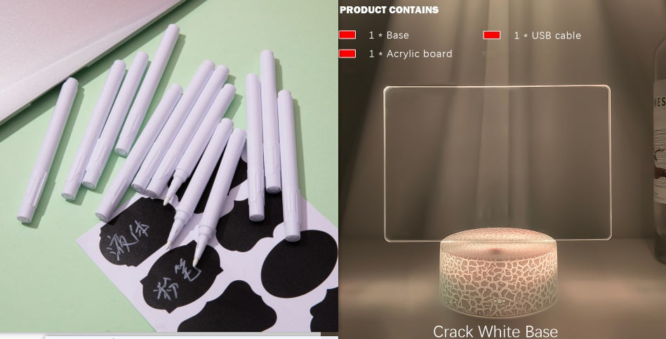 Lámpara Nocturna Re escribible | Panel de Mensajes con Luz LED