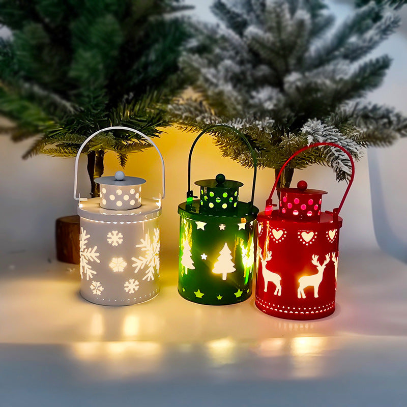 Luces de velas navideñas, linternas pequeñas LED, luces de viento, velas electrónicas, decoración navideña creativa de estilo nórdico