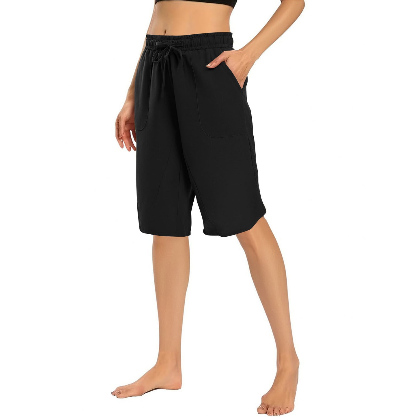 Bermuda Capri de Algodón y Lino | Estilo Urbano con Bolsillos