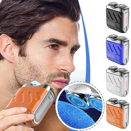 Mini Afeitadora Eléctrica Portátil de Doble Anillo para hombres – Recargable, Compacta y Precisa
