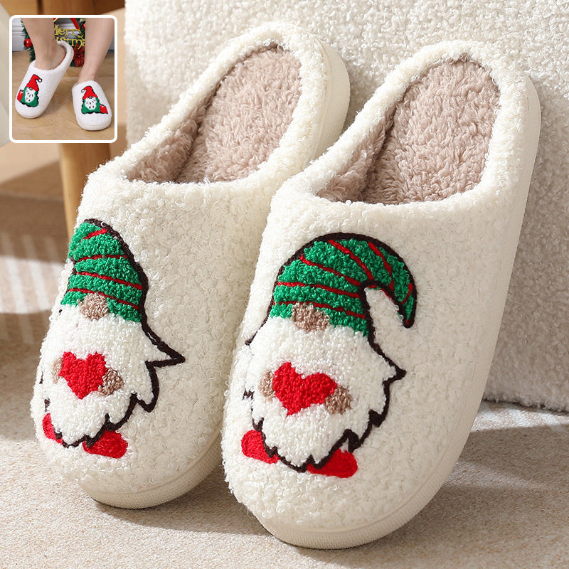 Pantuflas para parejas, pantuflas de interior, cálidos navideños para mujeres y hombres