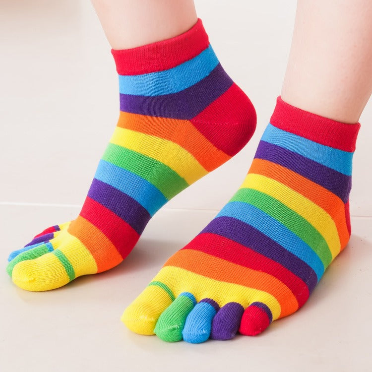 Calcetines Arcoíris de Cinco Dedos | Estilo Japonés Único