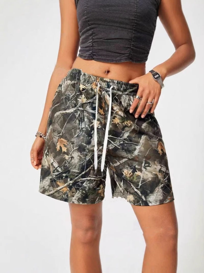 Shorts Camuflaje Casual con Cintura Ajustable | Estilo Relax
