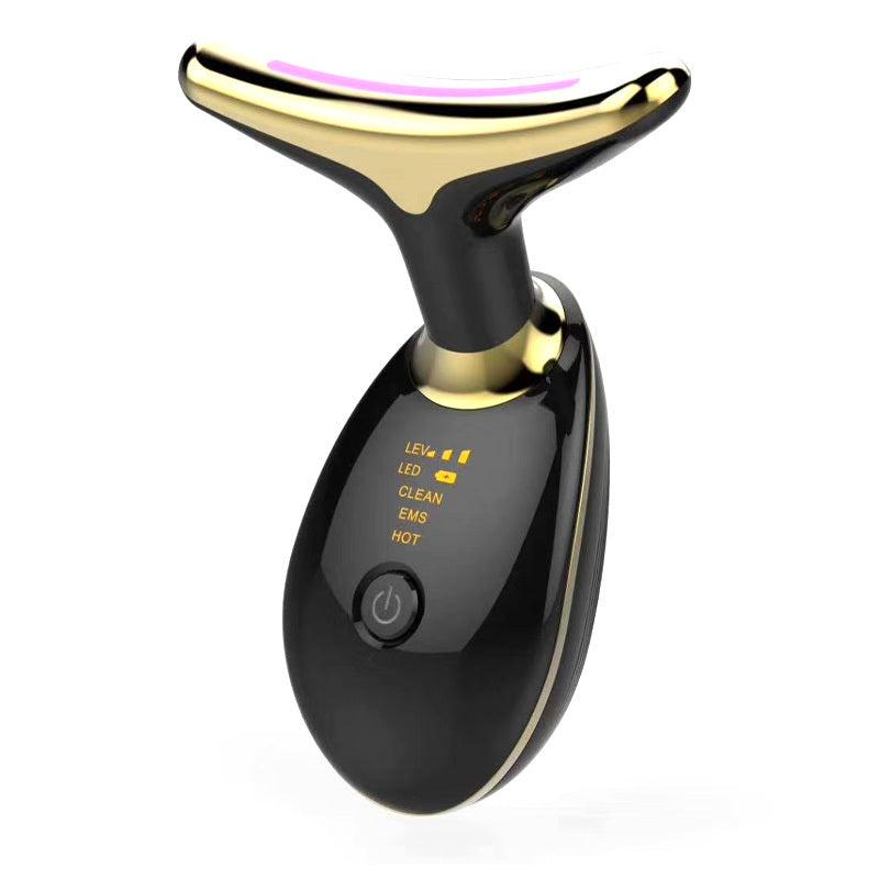Masajeador térmico EMS para cuello, reafirmante y reafirmante, con microcorriente eléctrica y eliminador de arrugas.