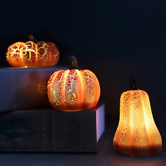 Linterna de calabaza para Halloween, lámpara LED tipo vela de calabaza , Decocoración de Halloween