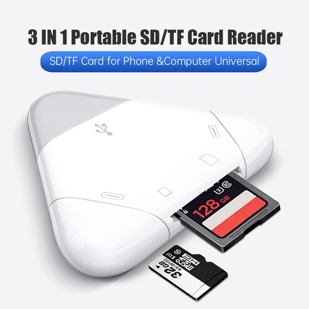 3 en 1 adaptador OTG de alta velocidad magnético multifunción USB 3.0 USB 2.0 para lector de tarjetas SD TF