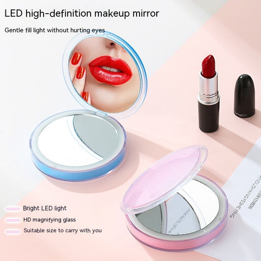 Mini espejo de maquillaje LED portátil, como y transportable