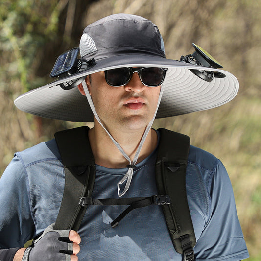 Sombrero con Doble Ventilador Solar – Anti-Calor, Impermeable y Transpirable