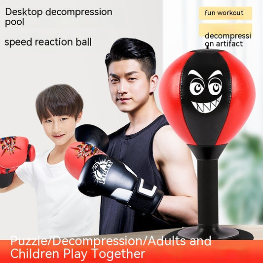 Punching Ball Infantil de Escritorio | Bola de Boxeo Antiestrés con Ventosa – con Bomba de Aire