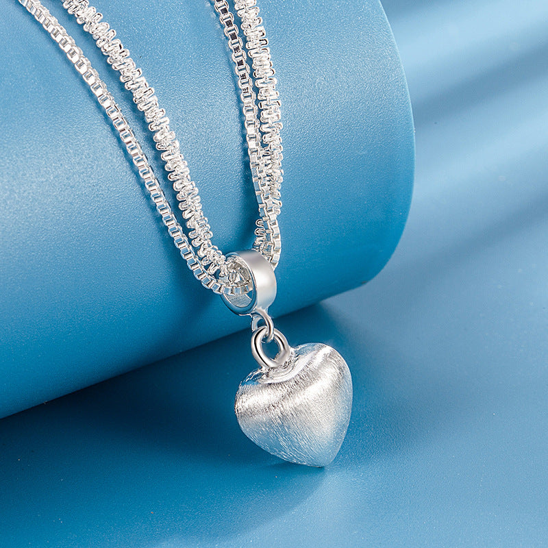 Collar con colgante de corazón, doble cadena, espectacular!!