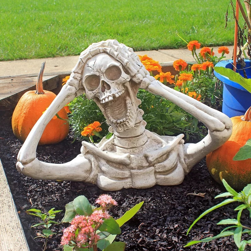 Estatua de calavera gritando con personalidad, colgante, decoración de jardín y Halloween