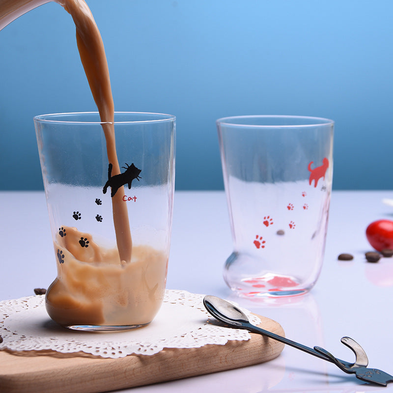 Taza de Vidrio Patita de Gato – Encanto y Funcionalidad en un Solo Diseño