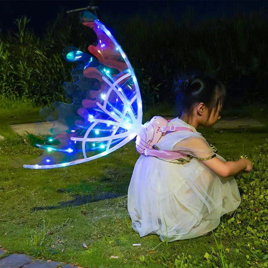 Alas de mariposa con luces brillantes vestir alas de hadas móviles para cumpleaños, bodas,  o cualquier festejo que desee lucir como una bella princesa