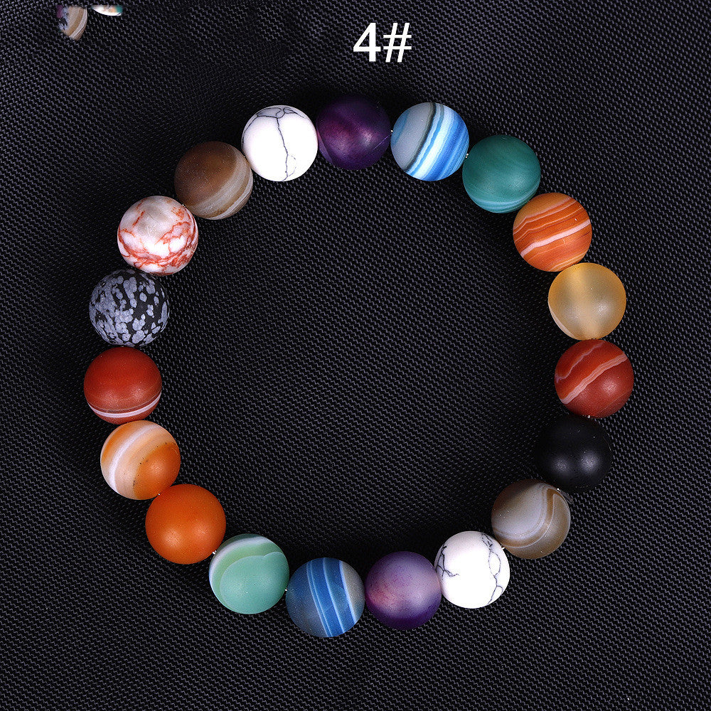 Pulsera De Ocho Piedras del Sistema Solar,  Piedras de lava natura utilizado para cuentas de chakras,  conductor de aceites esenciales para meditación y trabajos de energia.