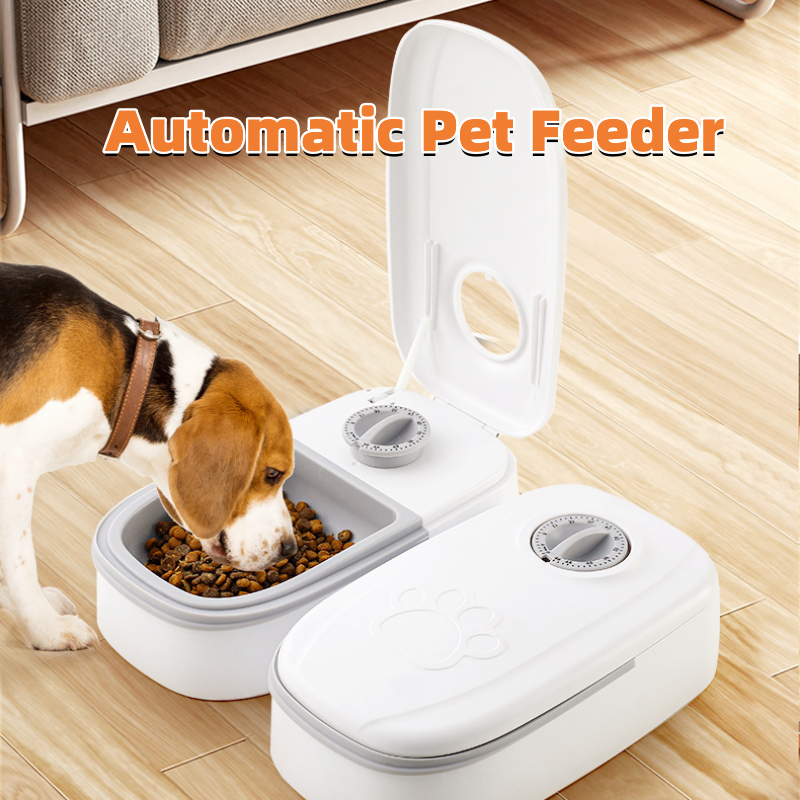 Alimentador automático para mascotas, dispensador de comida inteligente para gatos y perros, temporizador, tazón de acero inoxidable