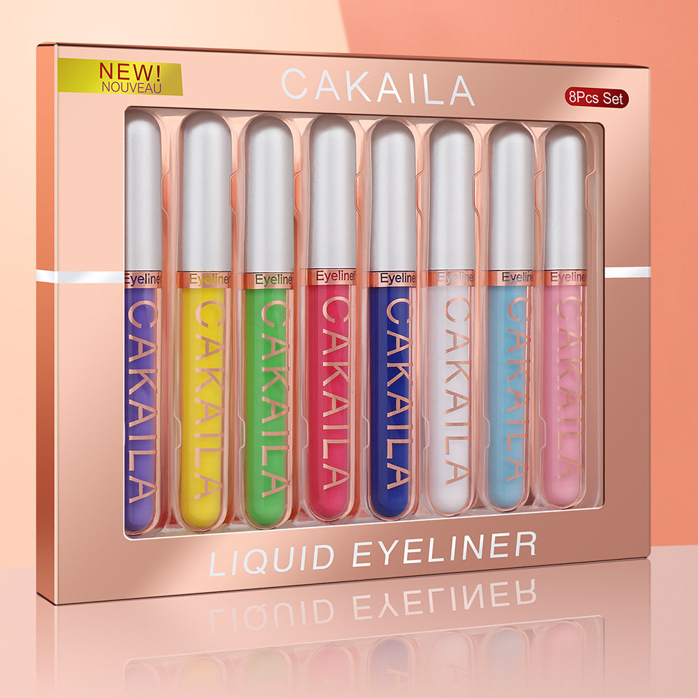 Delineador de ojos líquido de colores, 8 uds. Delineadores de colores para Ojos Delineador, blanco, azul, morado, delineador de ojos líquido para fiesta, festival, impermeable, de larga duración, secado rápido, kit de maquillaje de ojos