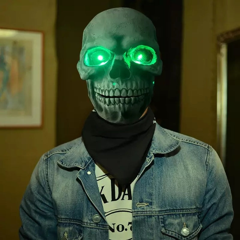 Máscara de látex con forma de calavera para Halloween, máscara de Halloween con boca móvil, máscara para matar, Cosplay, casco de cara completa, disfraz de fiesta de Halloween