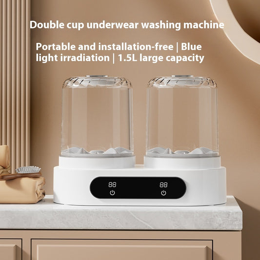 Mini Lavadora USB de Doble Cubeta 🧺✨ – Ideal para Ropa Interior y Prendas Delicadas