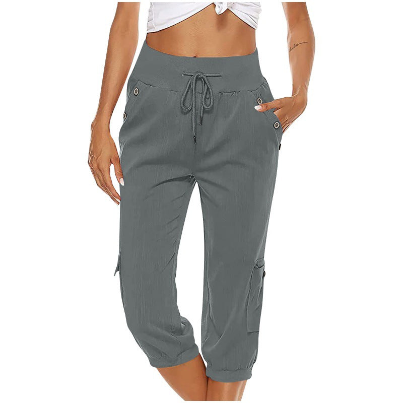 Pantalón Capri Cargo Retro | Estilo Artístico y Bolsillos Funcionales