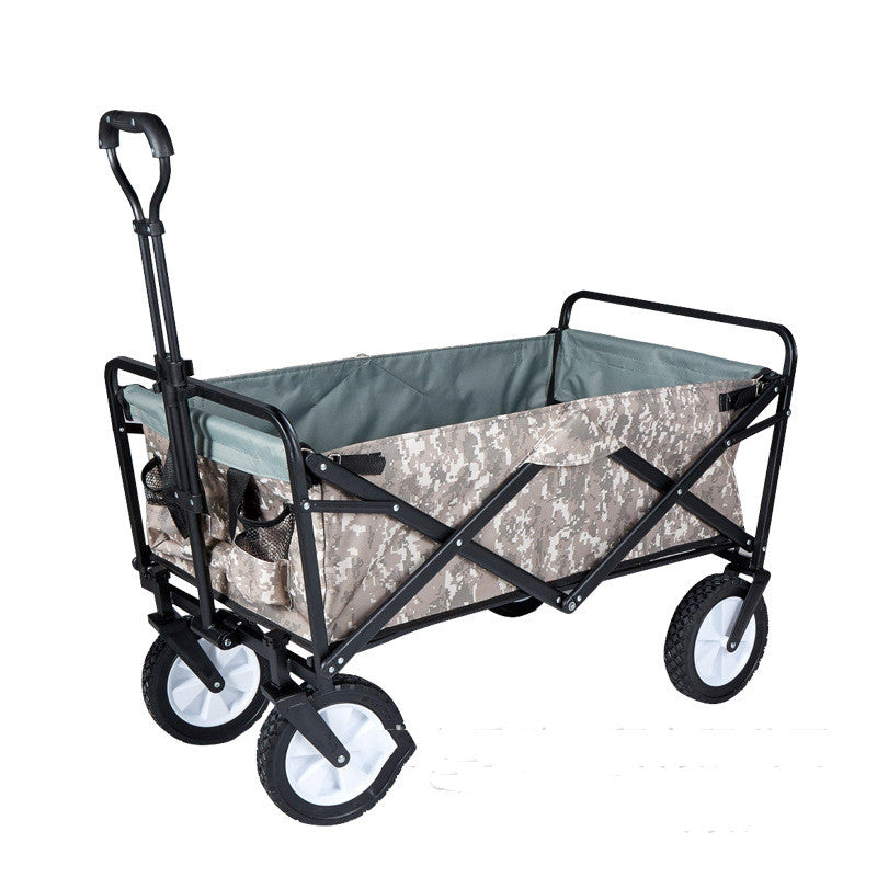 Carrito plegable de compras, resistente al aire última intervensión, plegable, para camping, jardín, playa, con ruedas universales, mango ajustable para compras (verde y azul)