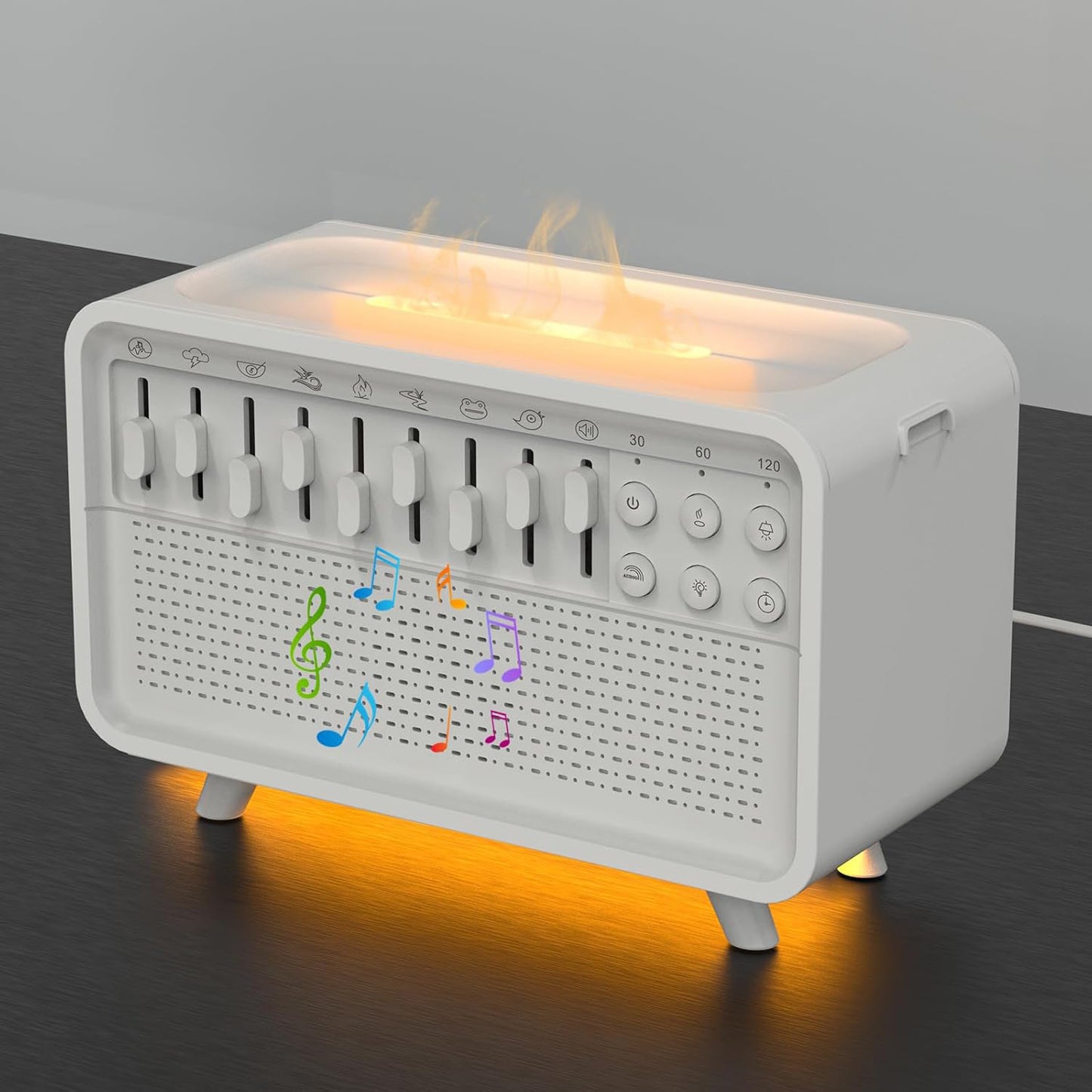 Altavoz Bluetooth 3 en 1 con luz nocturna, humidificador y ruido blanco, todo en uno, con 8 grupos de sonidos naturales.