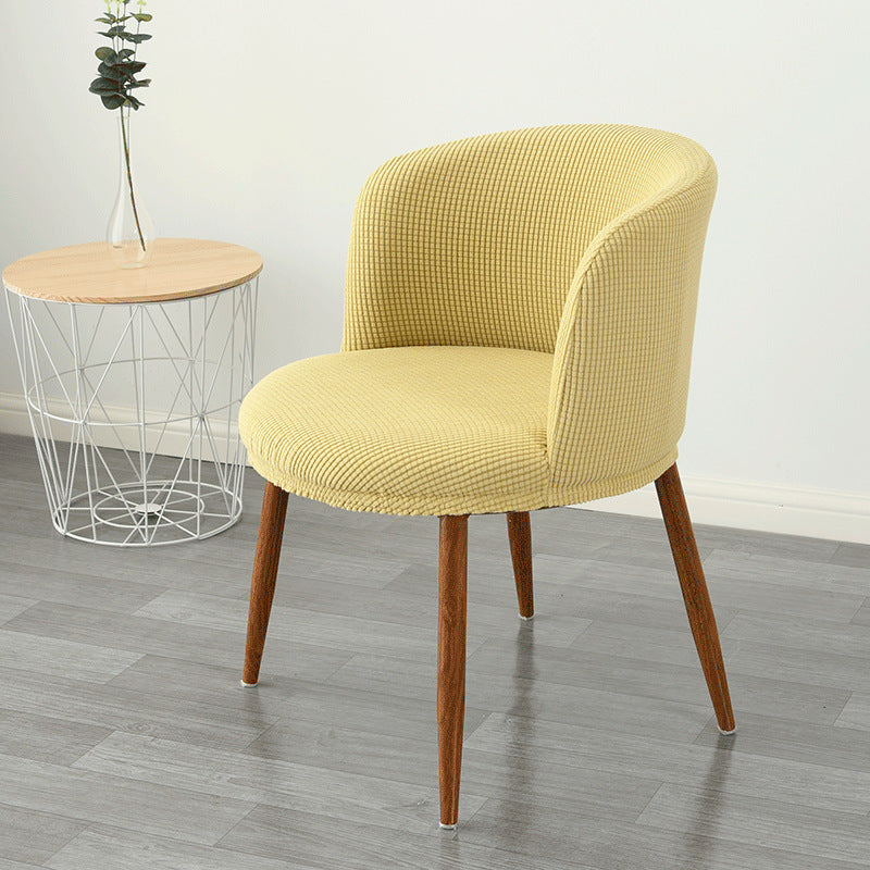 Funda para silla de comedor con respaldo bajo, elástica, semicircular y con todo incluido