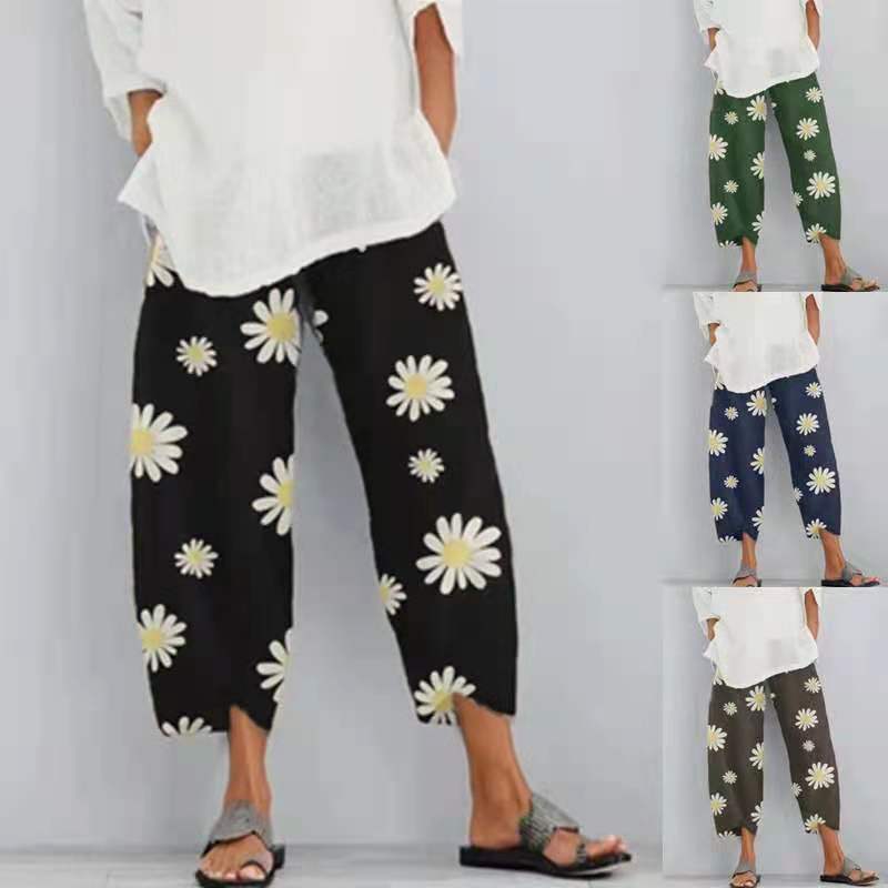 Pantalón Suelto con Flores | Estilo Relajado y Femenino