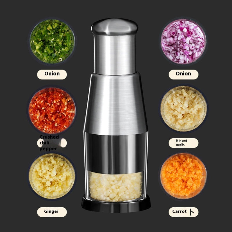 Picador Manual de Ajo y Cebolla – Cuchillas de Acero Inoxidable