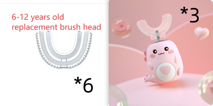 Children'S Electric Toothbrush Food Grade Silicone Oral 360 Degree Automatic Usb Charging Smart Children'S Toothbrush U-Shaped