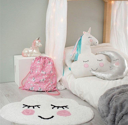 Cabeza de Unicornio para decoración de pared, muñeco de juguete de peluche de unicornio, cisne para niña, bebé, habitación infantil, montaje colgante