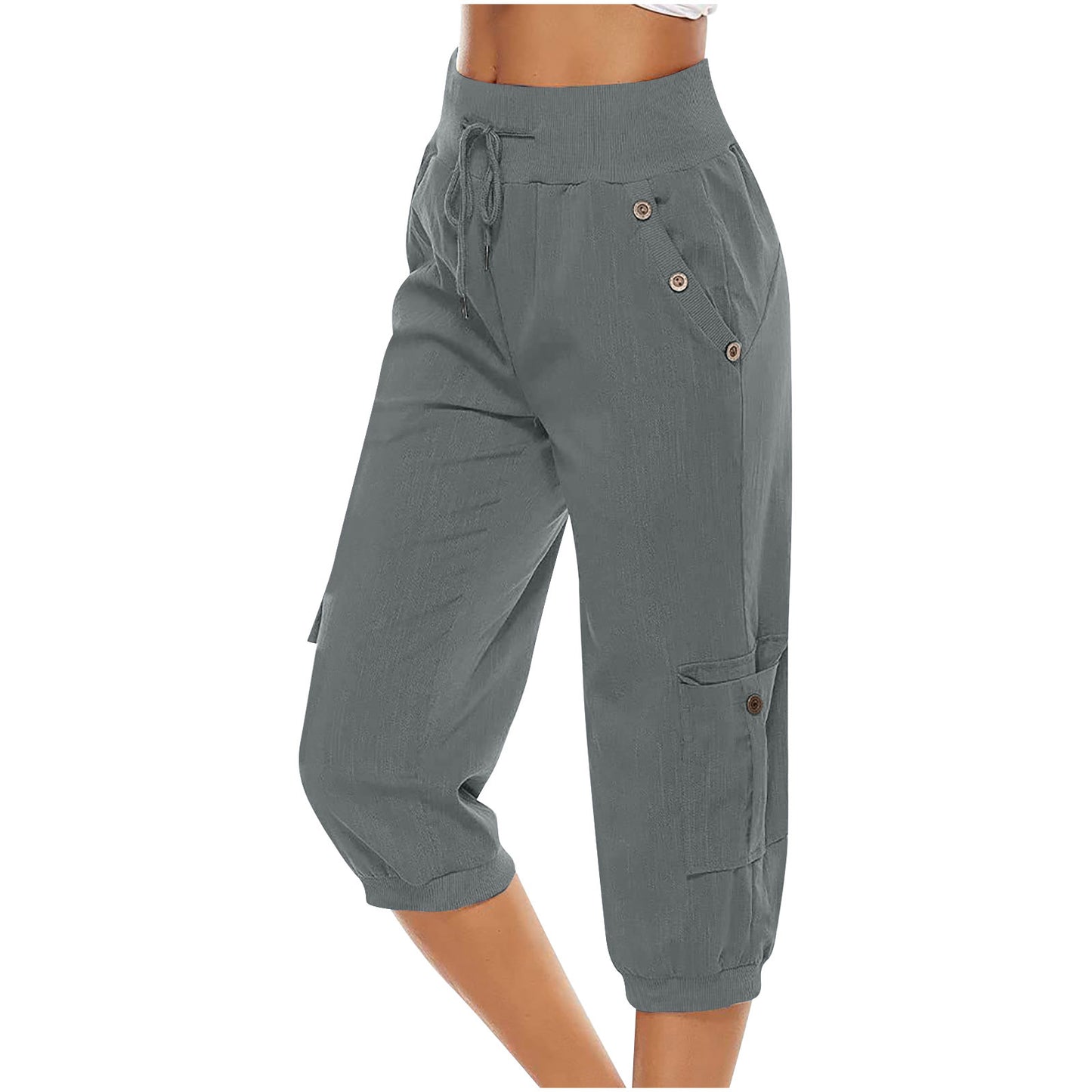 Pantalón Capri Cargo Retro | Estilo Artístico y Bolsillos Funcionales