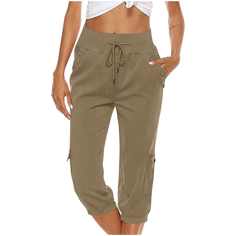 Pantalón Capri Cargo Retro | Estilo Artístico y Bolsillos Funcionales