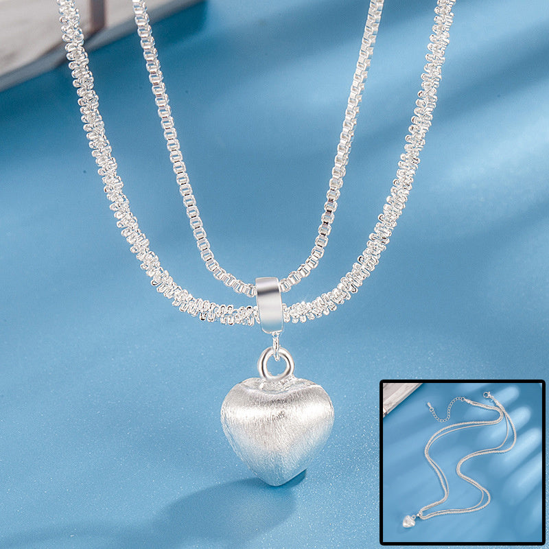 Collar con colgante de corazón, doble cadena, espectacular!!