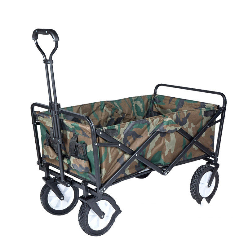 Carrito plegable de compras, resistente al aire última intervensión, plegable, para camping, jardín, playa, con ruedas universales, mango ajustable para compras (verde y azul)