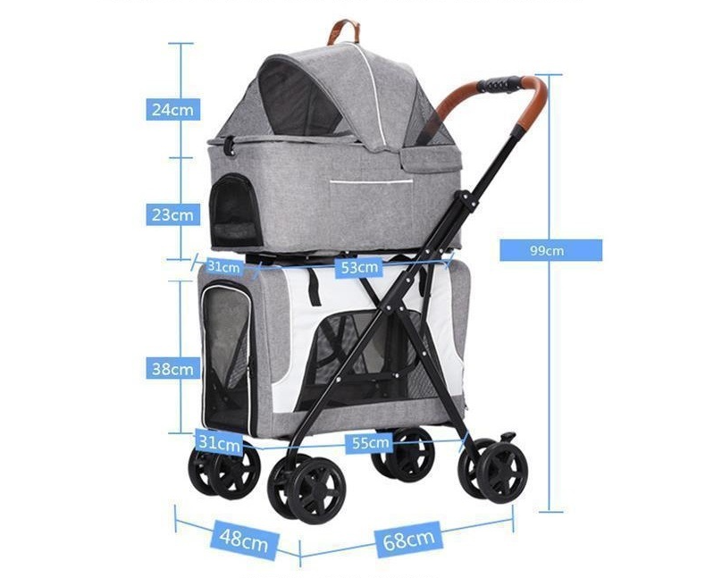 Cochecito Ligero Plegable Separable Cochecito De Viaje Para Perros Al Aire Libre