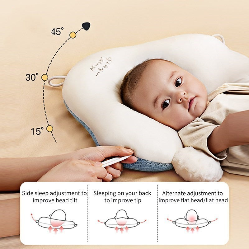 Almohada para dormir infantes recién nacidos, almohada correctora para bebé, cómodo protector para bebé