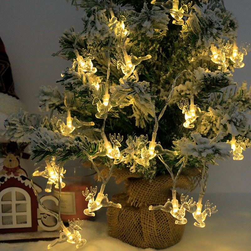 Luz decorativa LED de alce de piña navideña, guirnalda de  luz blanca en forma de piña, guirnalda de estrella, campanas