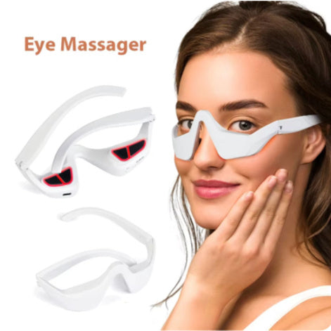 Masajeador de Ojos 👓✨ – Alivio de Fatiga, Antiarrugas y Ojeras con Luz Roja EMS