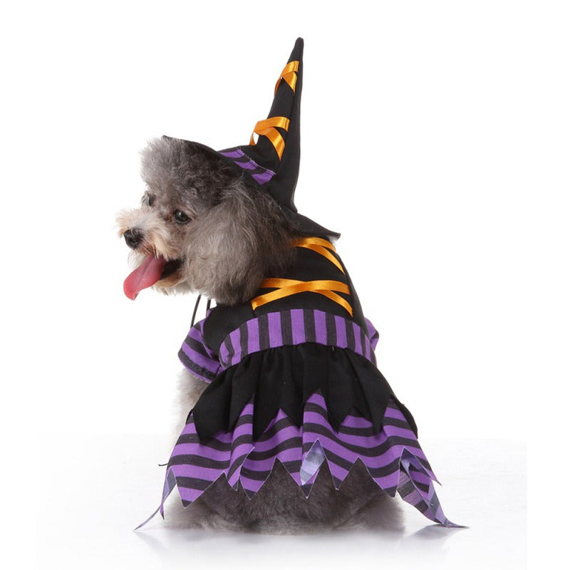 Ropa alternativa divertida para mascotas, disfraz de Halloween, brujita