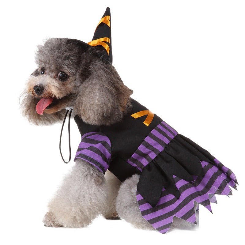 Ropa alternativa divertida para mascotas, disfraz de Halloween, brujita