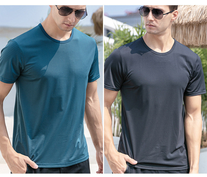 Camiseta de Seda traspirable para Hombre – Fresca, Deportiva y Urbana | Manga Corta, Cuello Redondo