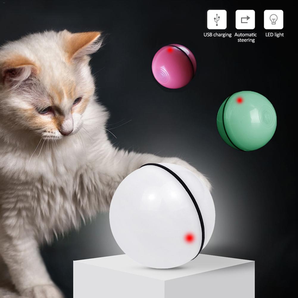 Pelota de juguete electrónica con láser LED y ruedas para gatos