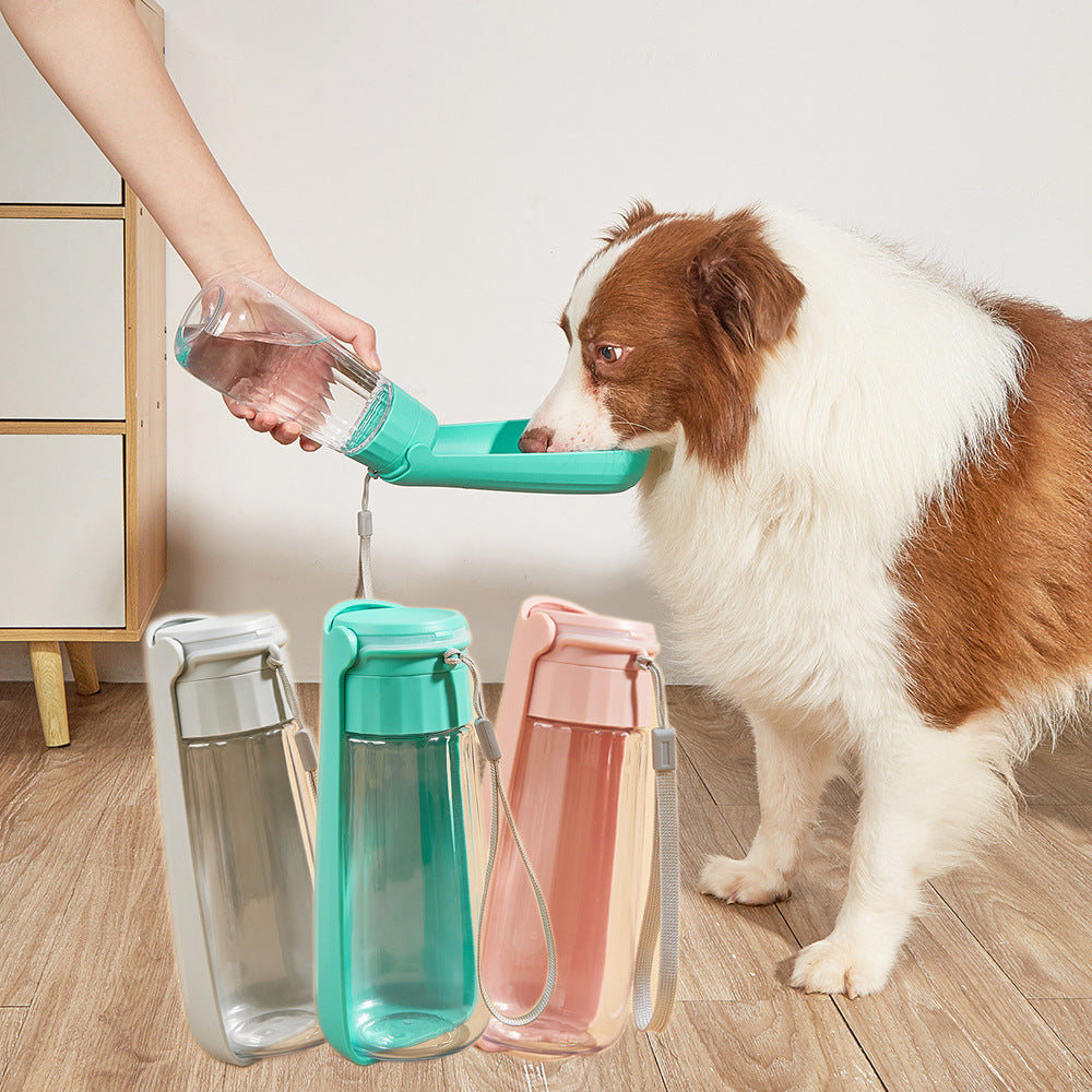 Taza de agua para mascotas, botella de agua plegable portátil para exteriores, 550ml, gran capacidad, botella para beber para perros de tamaño mediano a grande