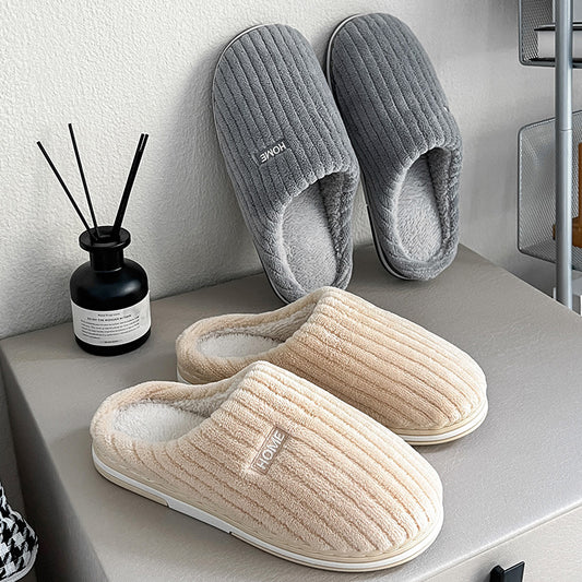 Pantuflas de algodón antideslizantes para invierno UNISEX, pantuflas cálidas de felpa para el hogar, zapatos de casa para parejas