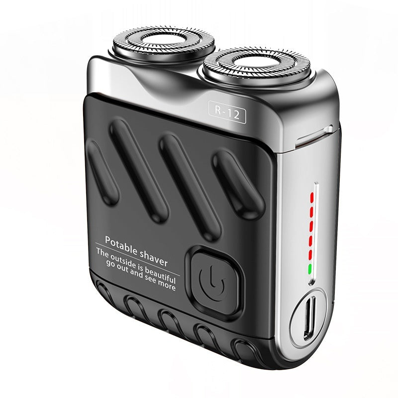 Mini Afeitadora Eléctrica Portátil de Doble Anillo para hombres – Recargable, Compacta y Precisa