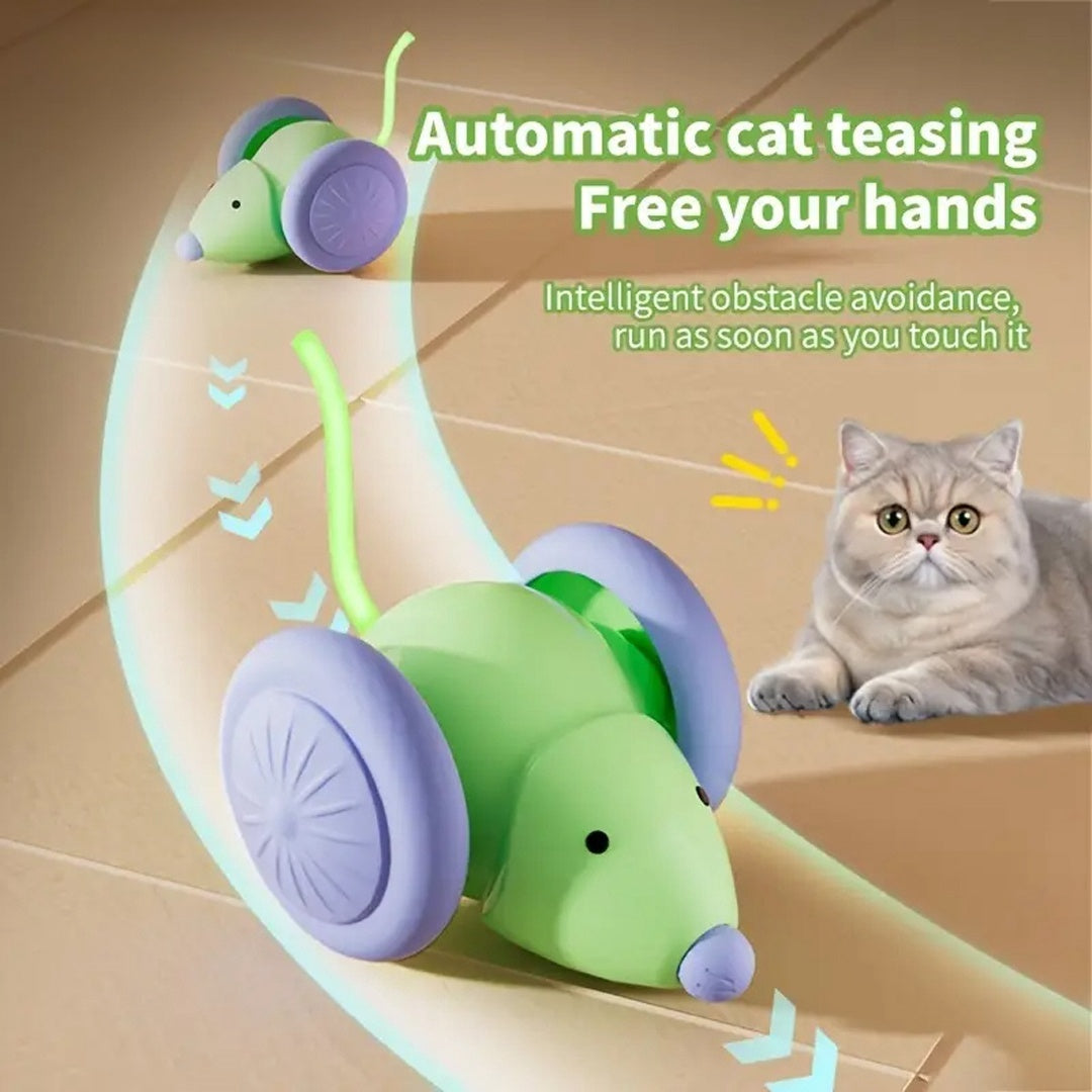Juguetes para mascotas: Juguete interactivo para gatos, coche eléctrico con ratón