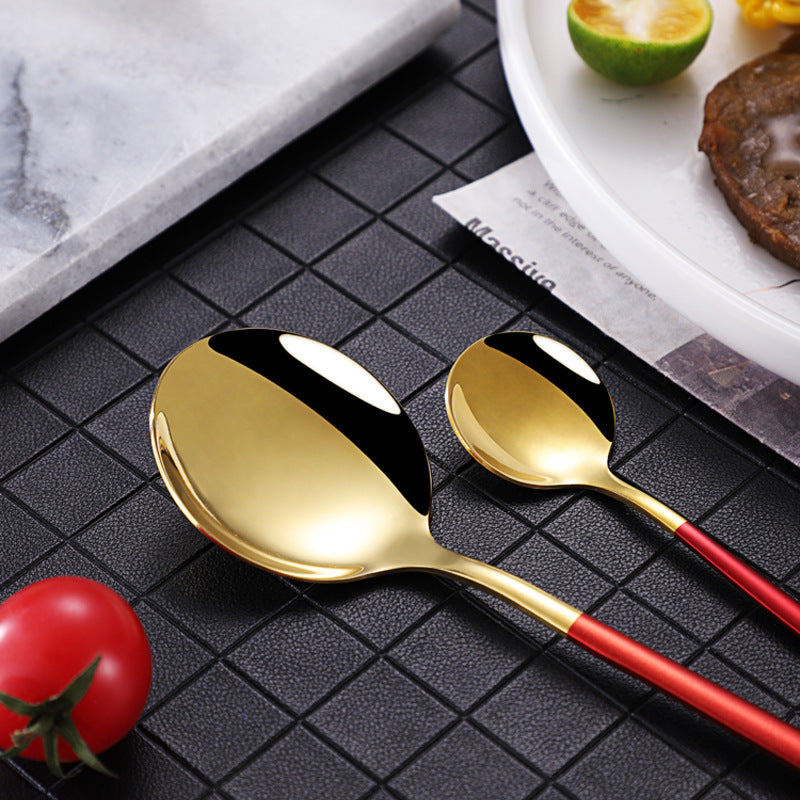 Juego de Cubiertos de Lujo 24 Piezas en Acero Inoxidable 410 – Vajilla Occidental Estilo Portugués